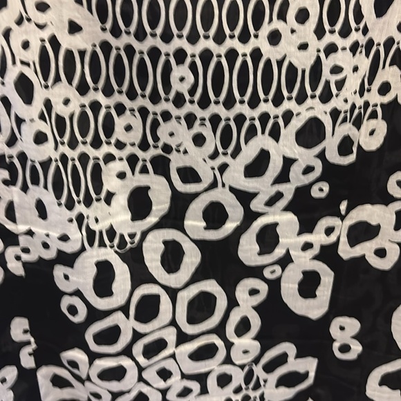 SAO PAULO BRAND BLACK AND WHITE COTTON BUTTON DOWN BLOUSE CAP SLEEVES 8 BUTTONS - Picture 8 of 10